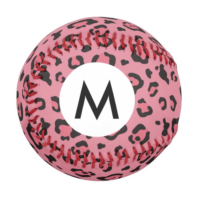 Illustration of Leopard Pink Animal Baseball (Front Left)