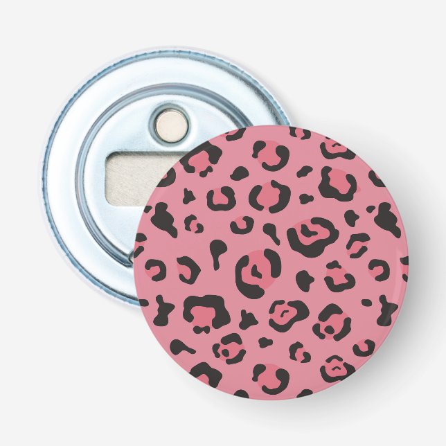 Illustration of Leopard Pink Animal Bottle Opener (Front)