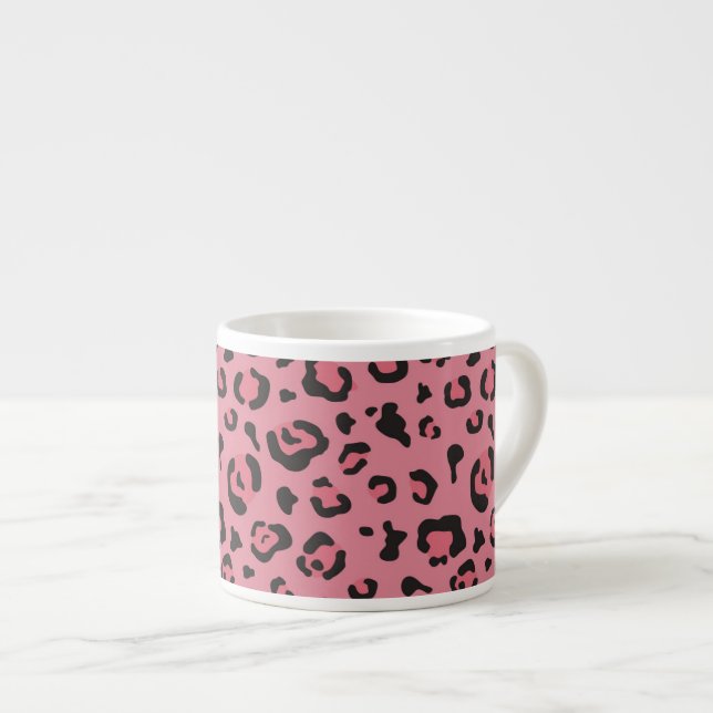 Illustration of Leopard Pink Animal Espresso Cup (Front Right)