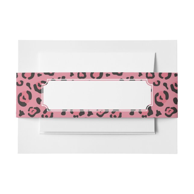 Illustration of Leopard Pink Animal Invitation Belly Band (Front Example)