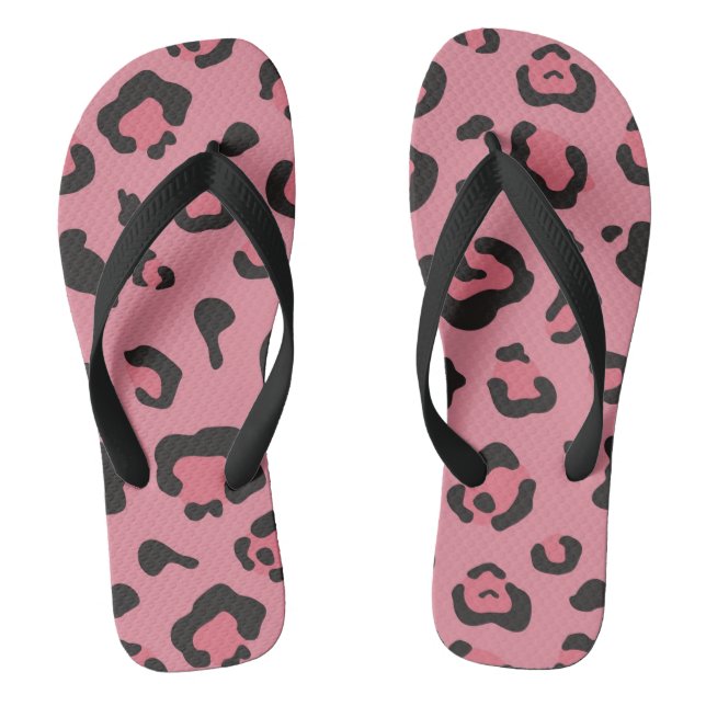 Illustration of Leopard Pink Animal Jandals (Footbed)