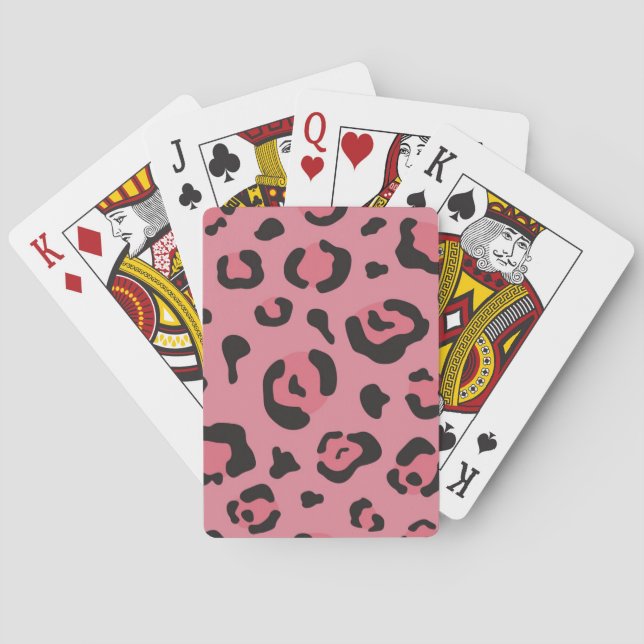 Illustration of Leopard Pink Animal Playing Cards (Back)