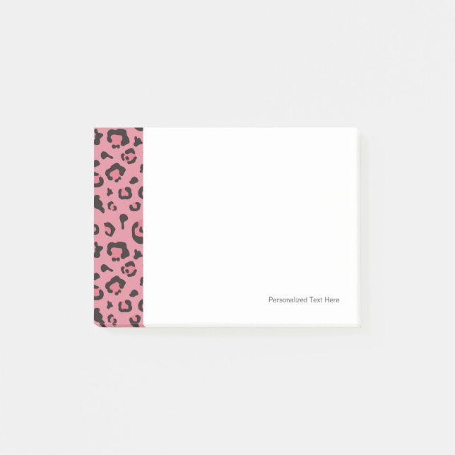 Illustration of Leopard Pink Animal Post-it Notes (Front)