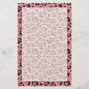 Illustration of Leopard Pink Animal Stationery