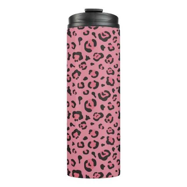 Illustration of Leopard Pink Animal Thermal Tumbler (Front)