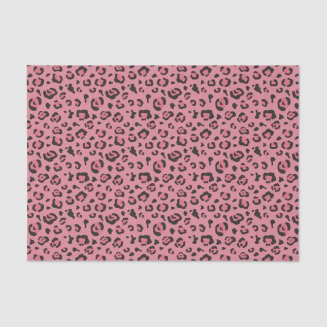 Illustration of Leopard Pink Animal Tissue Paper (Front)