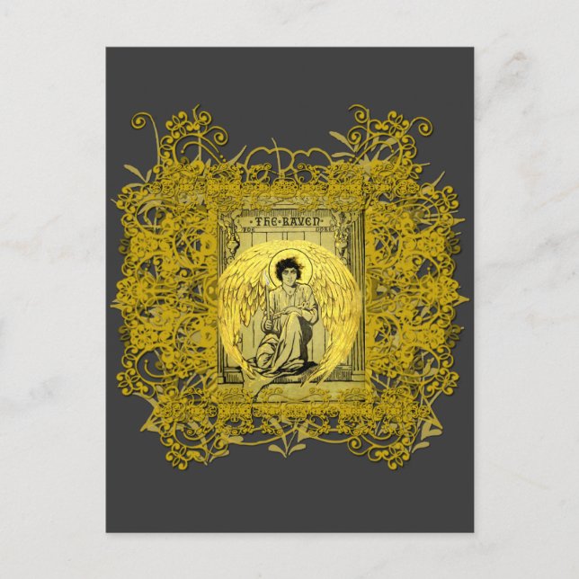 Illustration of Poe's RAVEN by Gustave Dore Postcard (Front)