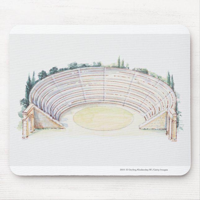 Illustration of Roman amphitheatre Mouse Pad (Front)
