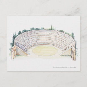 Illustration of Roman amphitheatre Postcard