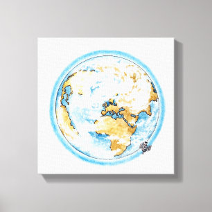 Illustration of satellite orbiting the Earth Canvas Print