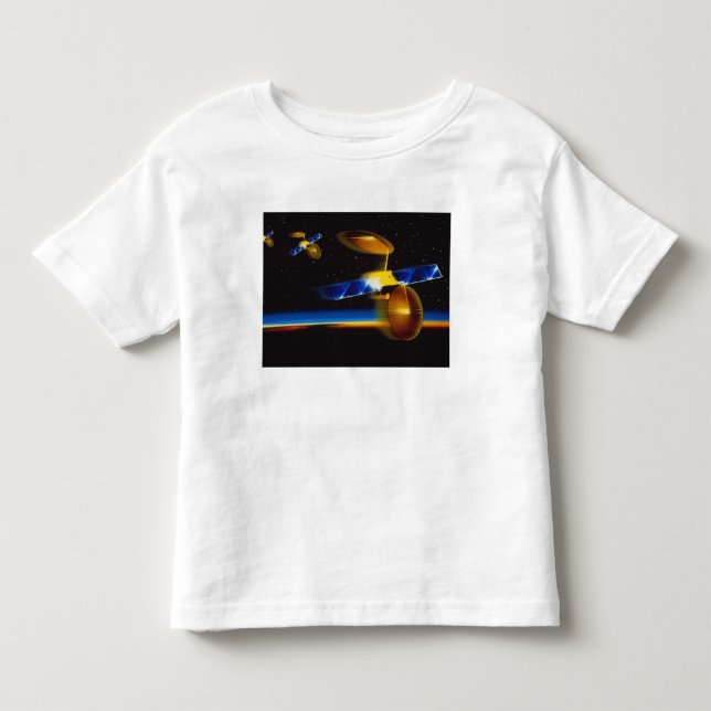 Illustration of satellites over Earth's horizon Toddler T-Shirt (Front)