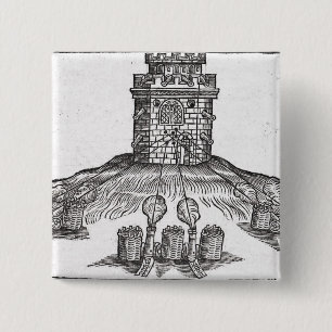 Illustration of siege warfare 15 cm square badge