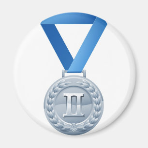 Illustration of silver medal magnet