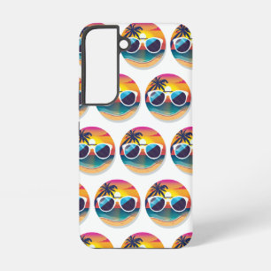 Illustration of Sunset Beach with Sunglasses Samsung Galaxy Case