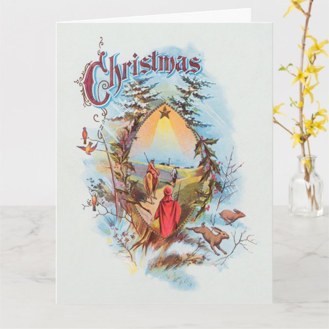 Illustration of the Biblical Magi Holiday  Card (Yellow Flower)