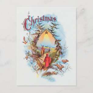 Illustration of the Biblical Magi Holiday Postcard