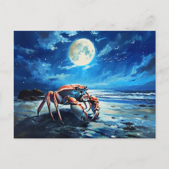 Illustration of the Cancer Zodiac Sign Postcard (Front)