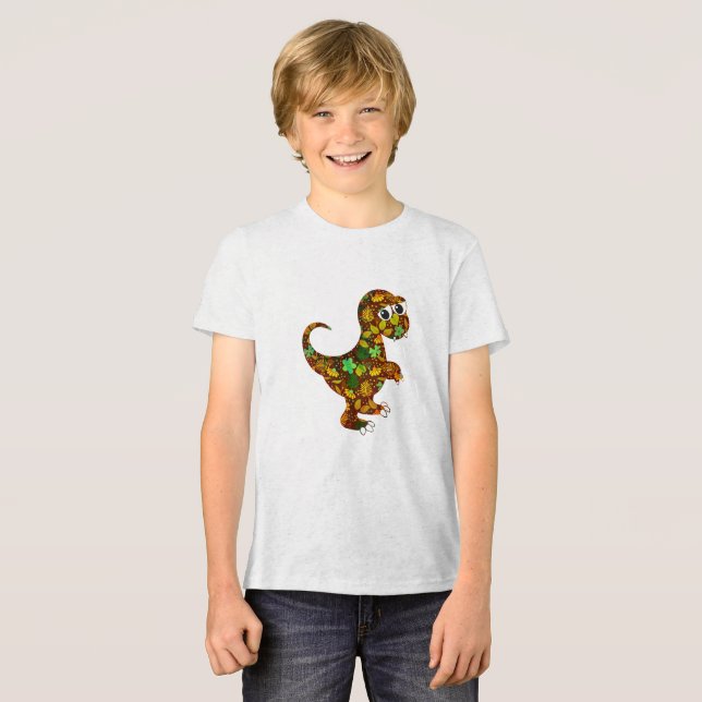 Illustration of the dinosaur Tri-Blend shirt (Front Full)