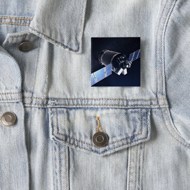 Illustration Of The Dragon Xl Spacecraft. 15 Cm Square Badge (In Situ)