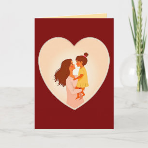 Illustration of the love between mother and daught card