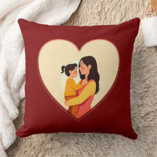 Illustration of the love between mother and daught cushion