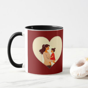 Illustration of the love between mother and daught mug
