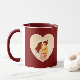 Illustration of the love between mother and daught mug
