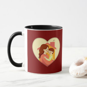 Illustration of the love between mother and daught mug
