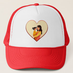 Illustration of the love between mother and daught trucker hat