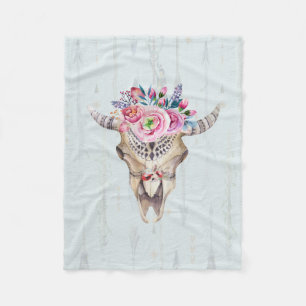 Illustration Of The Skeleton Bull Fleece Blanket