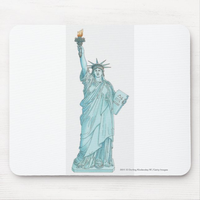 Illustration of the Statue of Liberty Mouse Pad (Front)