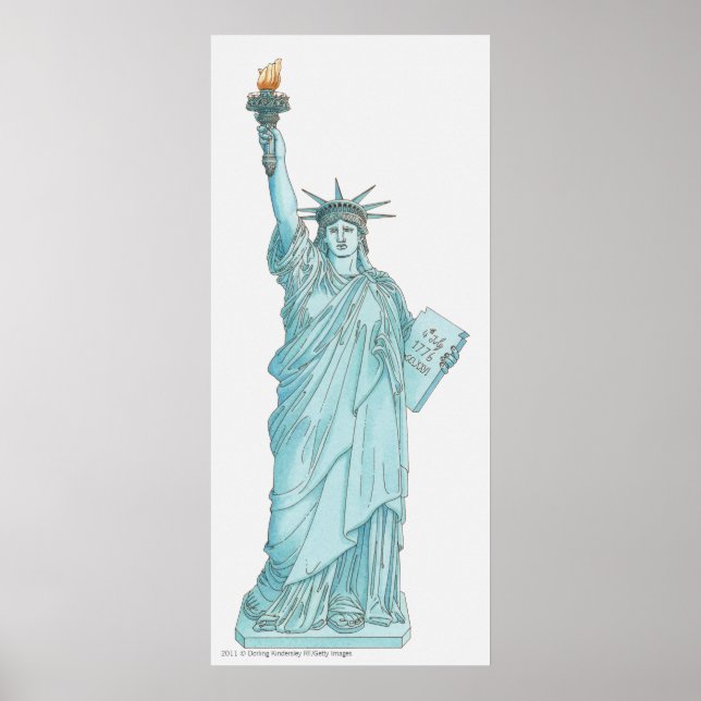 Illustration of the Statue of Liberty Poster (Front)