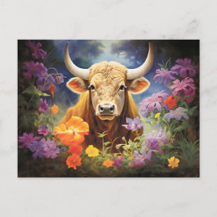 Illustration of the Taurus Zodiac Sign Postcard