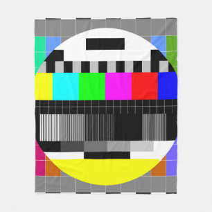 illustration of tv no signal back in retro style. fleece blanket