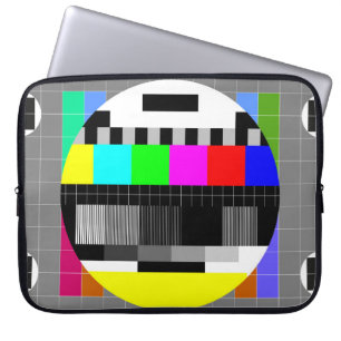 illustration of tv no signal back in retro style. laptop sleeve