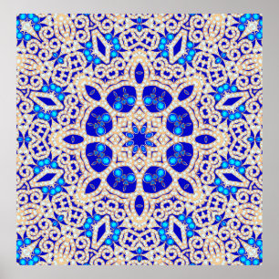 Illustration of vintage background with precious s poster
