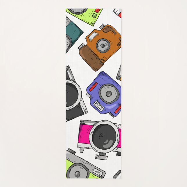 Illustration pattern photography camera yoga mat (Front)