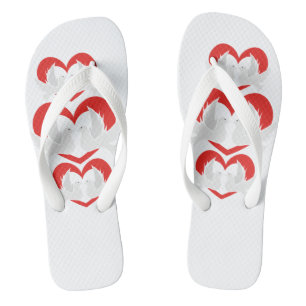 Illustration peace doves with heart jandals