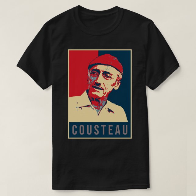 Illustration Pop Art Cousteau Sticker T-Shirt (Design Front)