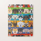 Illustration seamless pattern colorful dogs