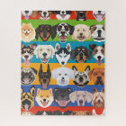 Illustration seamless pattern colorful dogs
