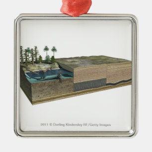 Illustration showing formation of coal metal tree decoration