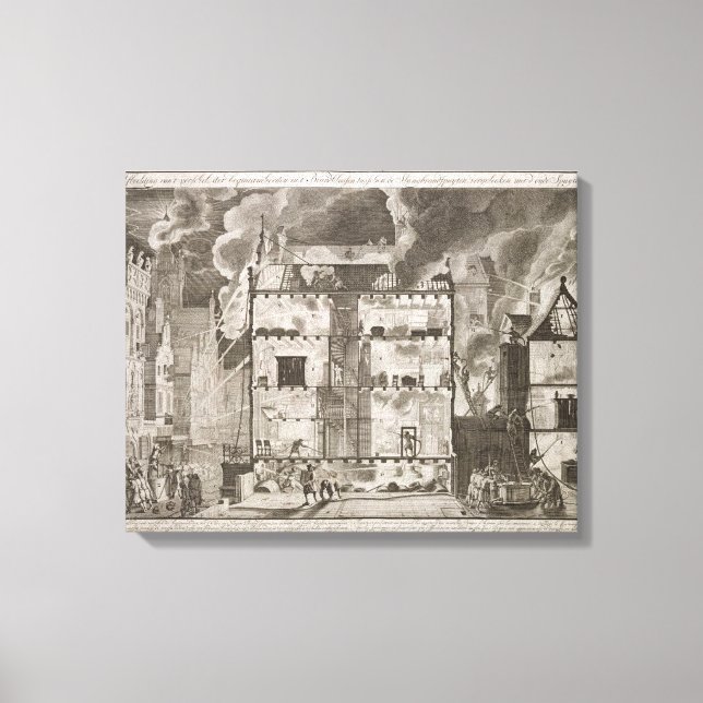 Illustration showing how new long fire hoses could canvas print (Front)