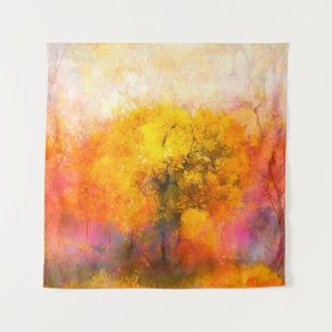 Illustration soft colorful autumn forest. Abstract Tapestry