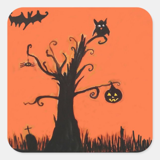 " Illustration Square Stickers, Glossy Sticker (Front)