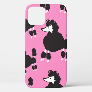 Illustration vintage french poodle seamless patter iPhone 12 case