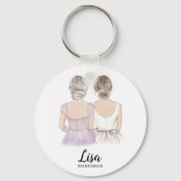 Illustration will you be my bridesmaid keyring