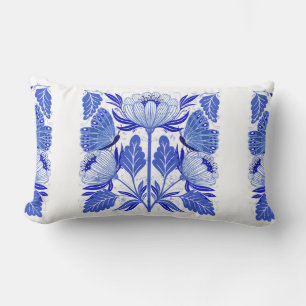 illustration with butterflies and flowers isolated lumbar cushion