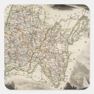 Illustrations, landscapes square sticker