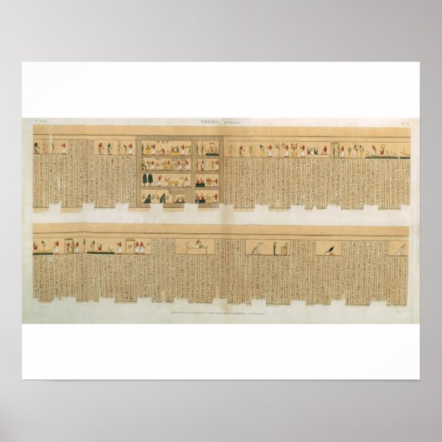 Illustrations of a Pampus manuscript with hierogly Poster (Front)